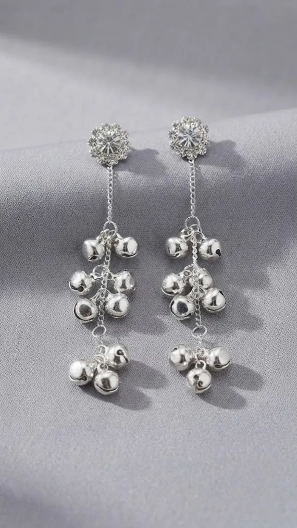 Silver-Tone_Crystal_Beaded_Tiered_Drop_Earrings_For_Women