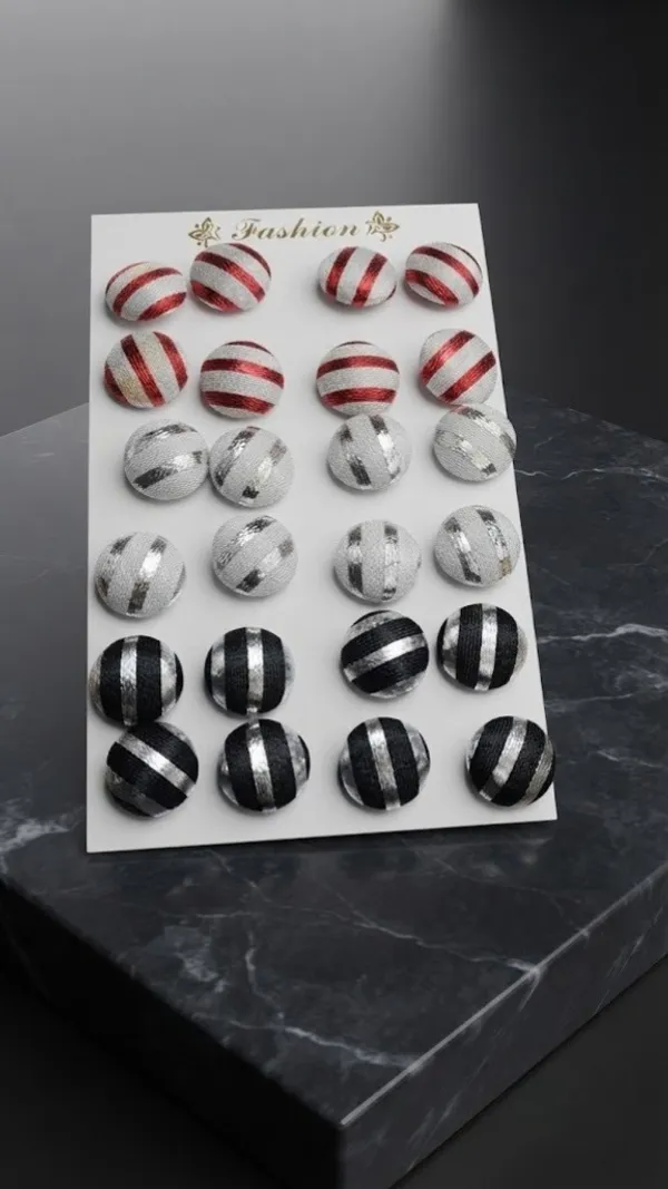 Multicolor_Striped_Circular_Button_Stud_Earrings_For_Women