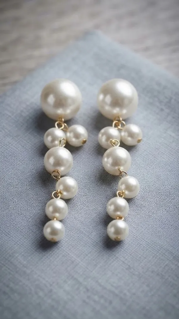 White_Pearl_Cascading_Drop_Earrings_For_Women