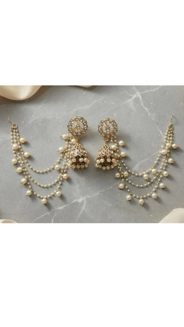 Gold-Tone_Multi-Strand_Pearl_Bridal_Jewellery_Set_For_Women