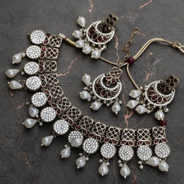 Silver-Tone_Red_Stone_Pearl_Drop_Traditional_Jewellery_Set_For_Women
