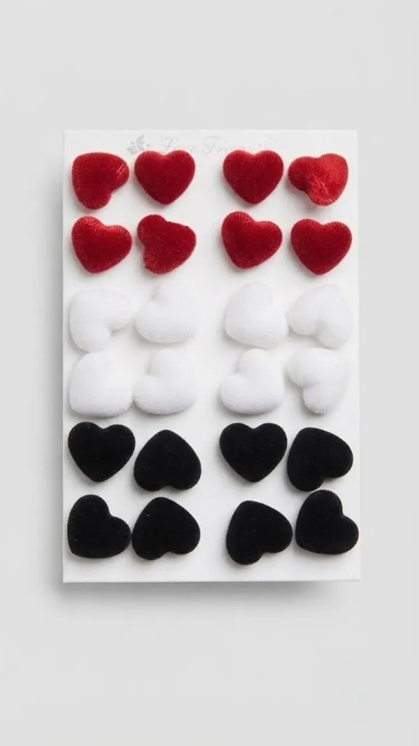 Multicolor_Velvet_Heart_Shaped_Stud_Earrings_For_Women