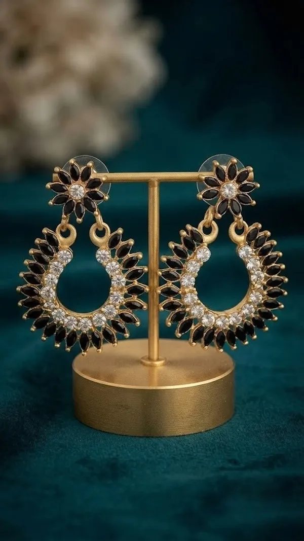Gold-Tone_Crystal_Floral_Hoop_Earrings_For_Women