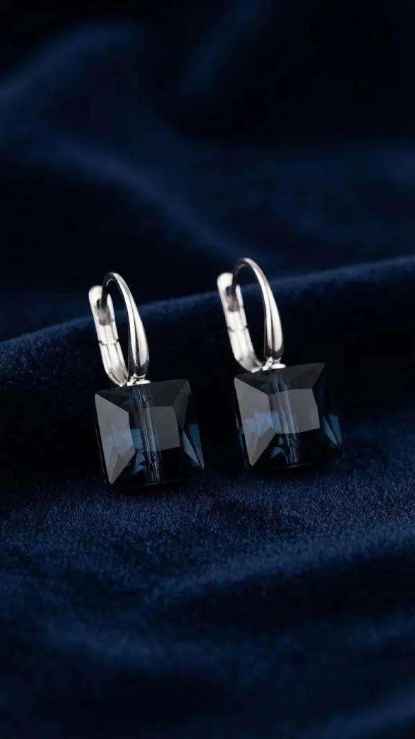 Black_Silver-Tone_Geometric_Drop_Earrings_For_Women