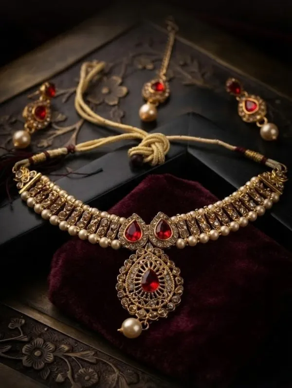 Red_Stone_Gold-Tone_Bridal_Jewellery_Set_For_Women