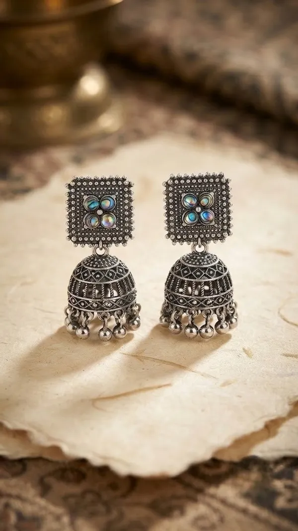 Silver-Tone_Oxidized_Jhumka_Earrings_for_Women