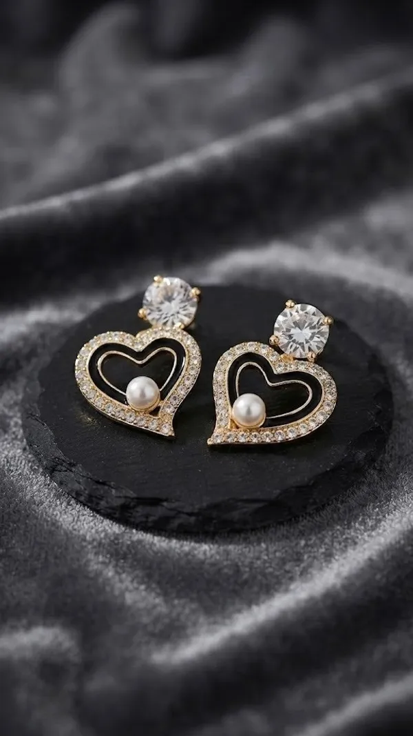 Gold-Tone_Heart_Crystal_Pearl_Drop_Earrings_For_Women