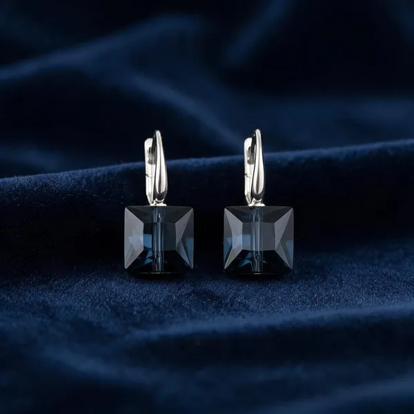 Black_Silver-Tone_Geometric_Drop_Earrings_For_Women