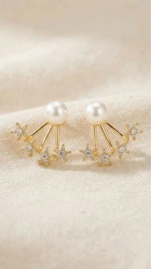 Gold-Tone_Pearl_Star_Ear_Jacket_Earrings_For_Women