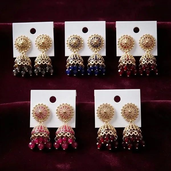 Gold_Tone_Floral_Traditional_Jhumka_Earrings_For_Women