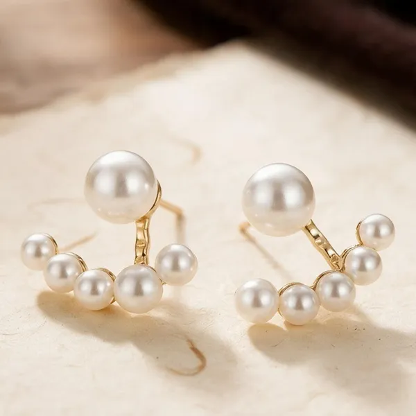 Gold-Tone_White_Pearl_Cluster_Drop_Earrings_For_Women
