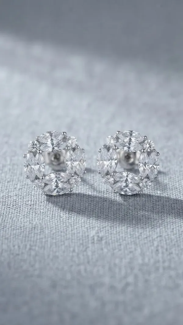 Silver_Crystal_Cluster_Stud_Earrings_For_Women