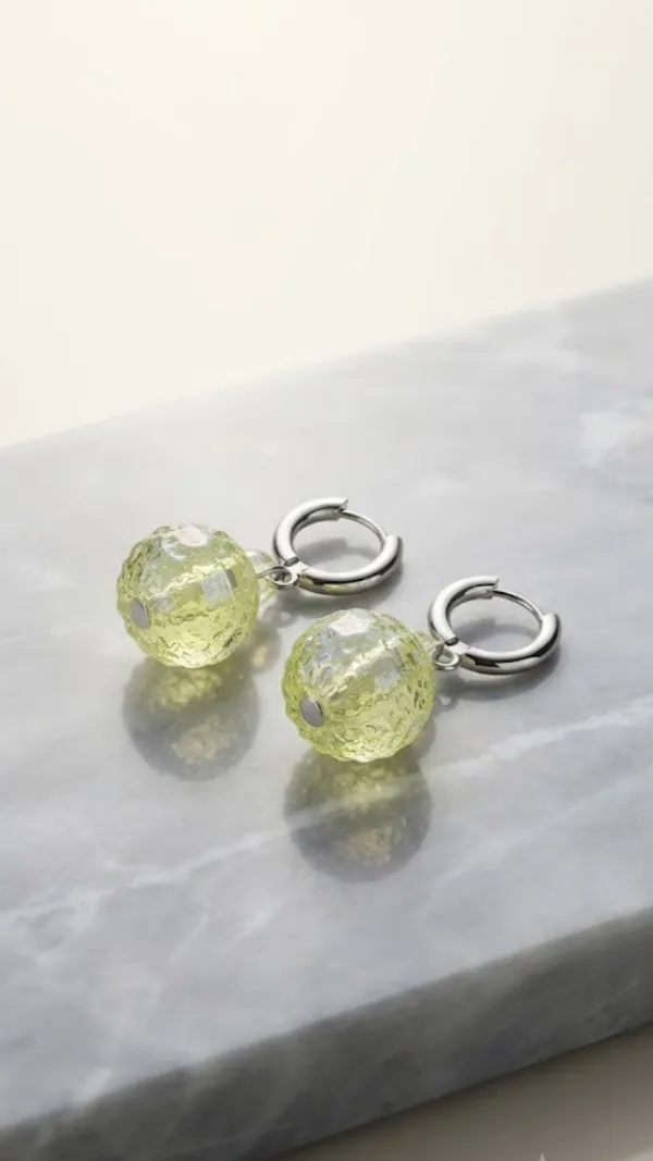 Silver_Tone_Yellow_Beaded_Hoop_Earrings_For_Women