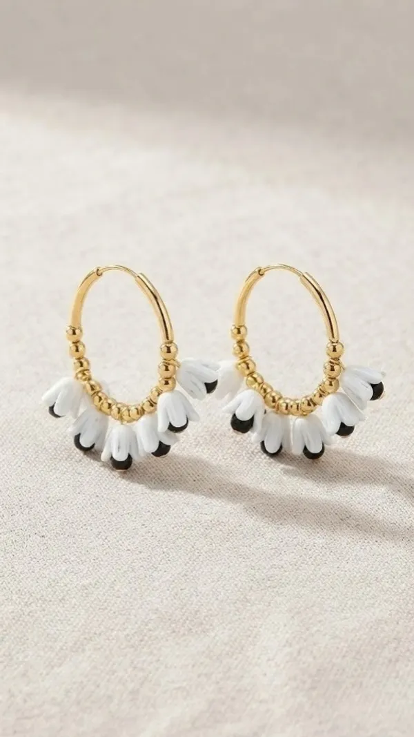 Gold-Tone_Floral_Charm_Hoop_Earrings_For_Women