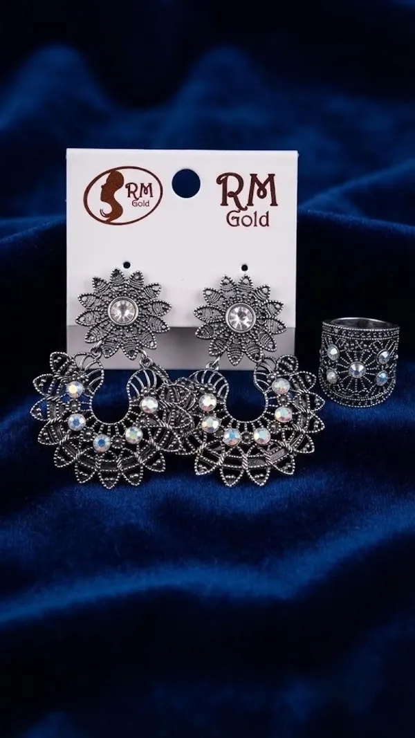 Silver_Oxidised_Floral_Necklace_Earrings_And_Ring_Set_For_Women