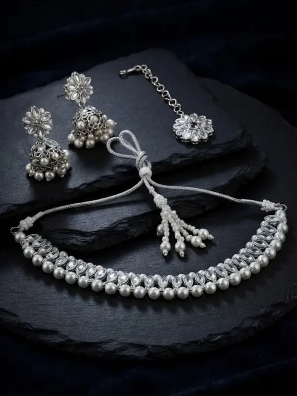 Silver_Oxidized_Floral_Pearl_Bead_Necklace_Set_For_Women
