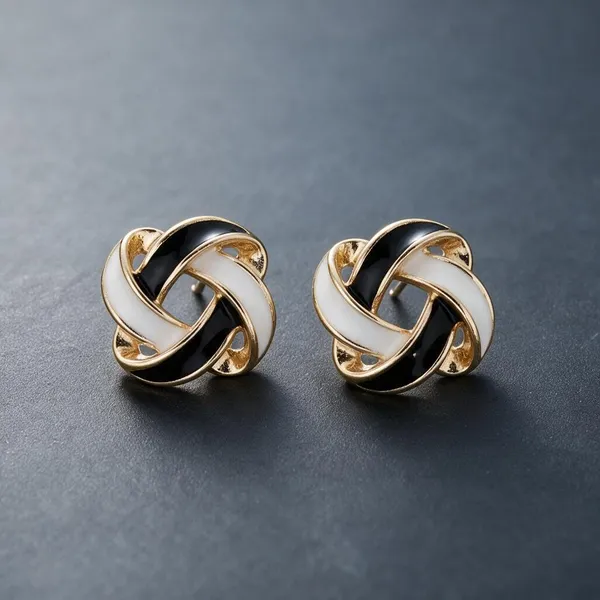 Gold_Tone_Interwoven_Knot_Stud_Earrings_For_Women