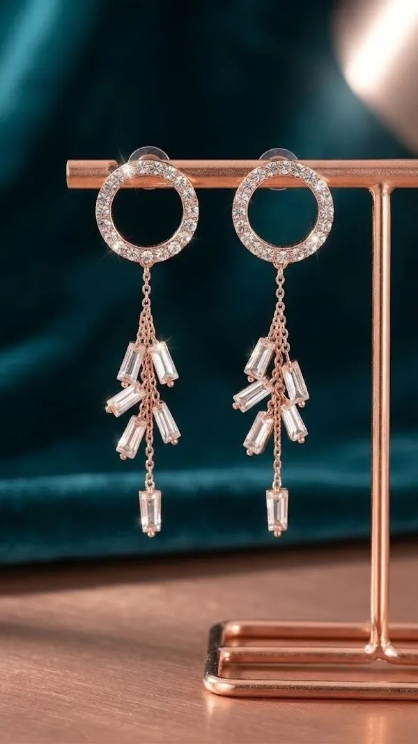Rose_Gold_Crystal_Chain_Drop_Earrings_For_Women