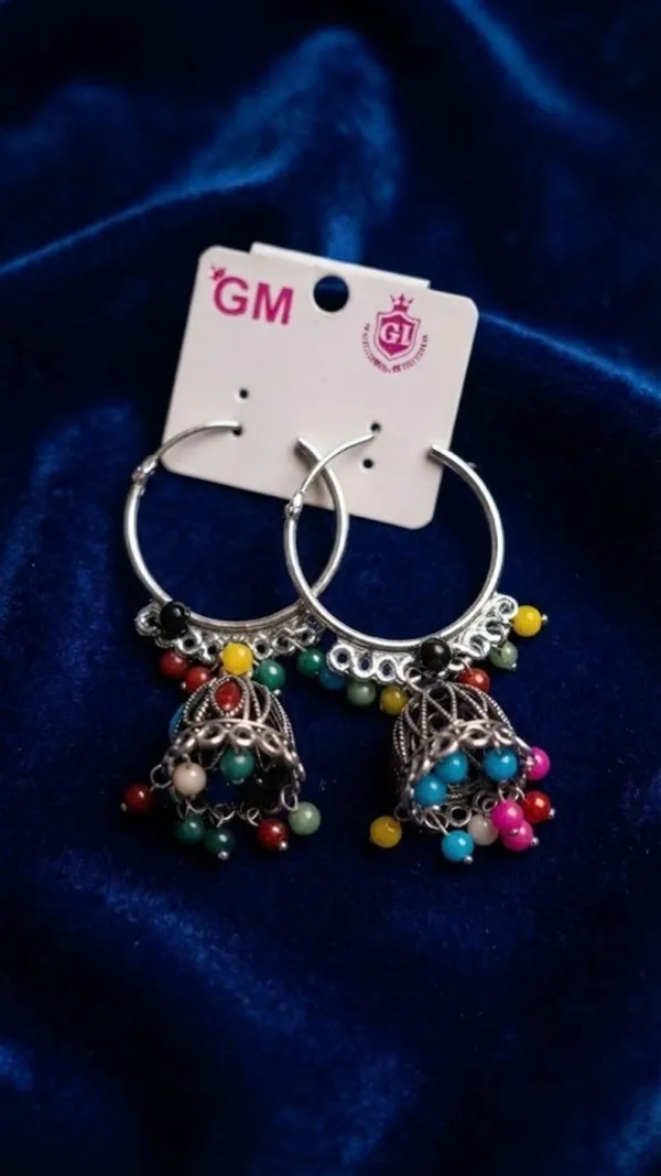 Multicolor_Silver_Filigree_Hoop_Jhumka_Earrings_For_Women