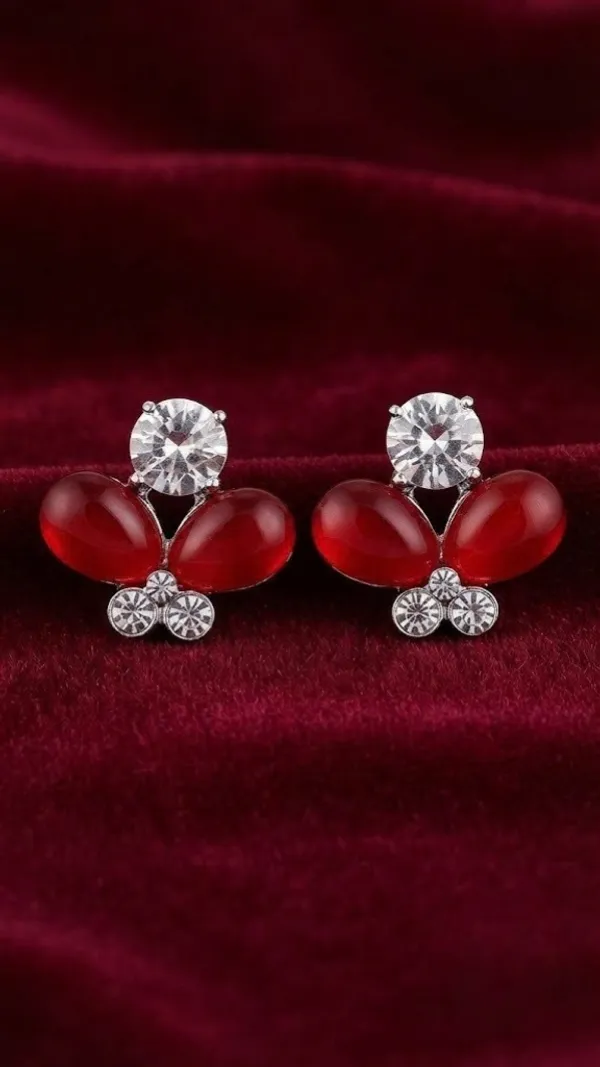 Red_Stone_Crystal_Floral_Stud_Earrings_For_Women