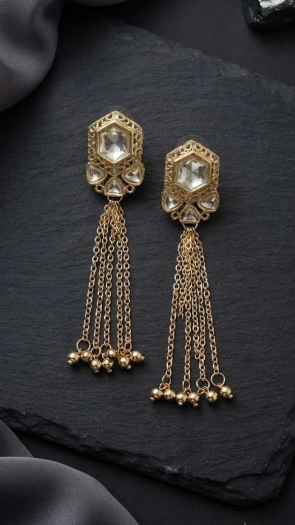 Gold_Tone_Crystal_Chain_Tassel_Drop_Earrings_For_Women