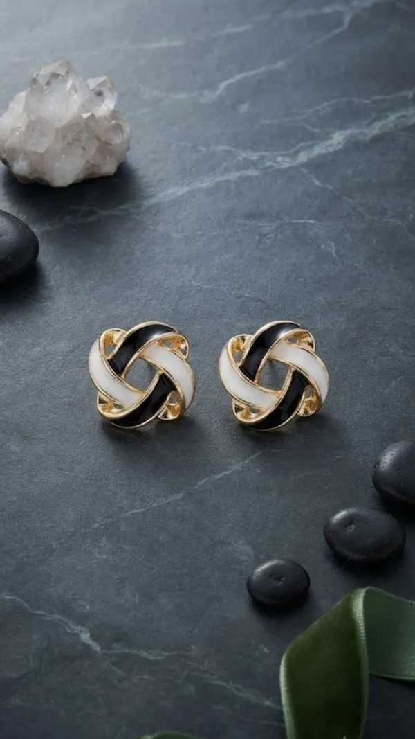 Gold_Tone_Interwoven_Knot_Stud_Earrings_For_Women