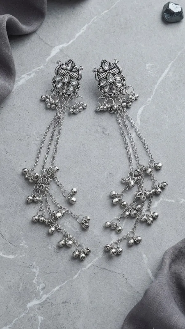 Silver_Oxidized_Long_Chain_Jhumka_Earrings_For_Women