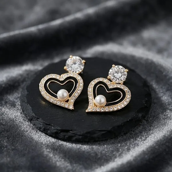 Gold-Tone_Heart_Crystal_Pearl_Drop_Earrings_For_Women