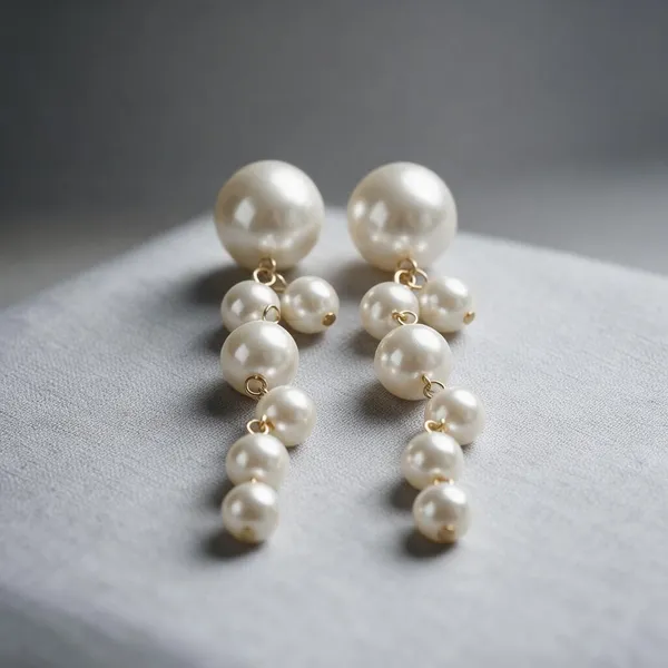 White_Pearl_Cascading_Drop_Earrings_For_Women