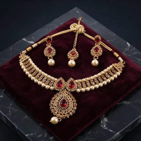 Red_Stone_Gold-Tone_Bridal_Jewellery_Set_For_Women