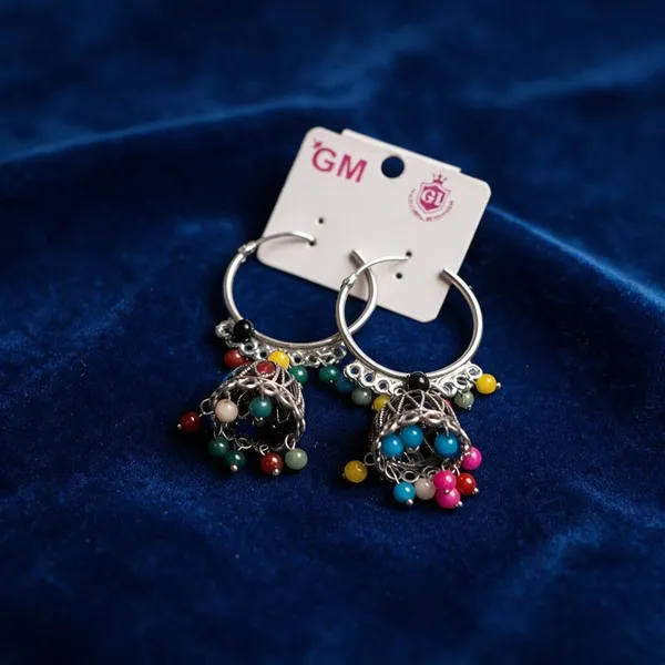 Multicolor_Silver_Filigree_Hoop_Jhumka_Earrings_For_Women