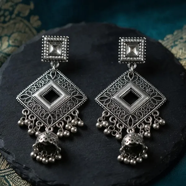 Silver_Oxidised_Geometric_Jhumka_Earrings_For_Women