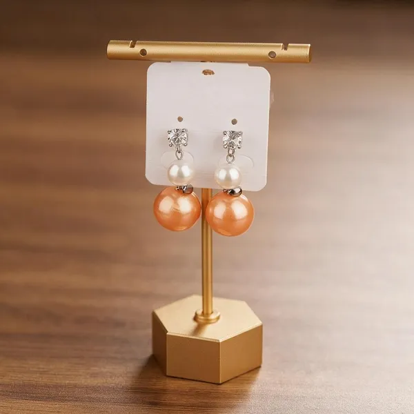 Orange_Pearl_Floral_Layered_Drop_Earrings_For_Women