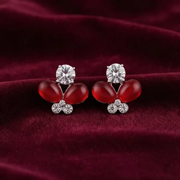 Red_Stone_Crystal_Floral_Stud_Earrings_For_Women