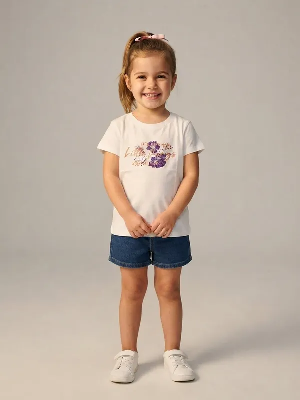 White_Floral_Graphic_Print_T-Shirt_for_Girls