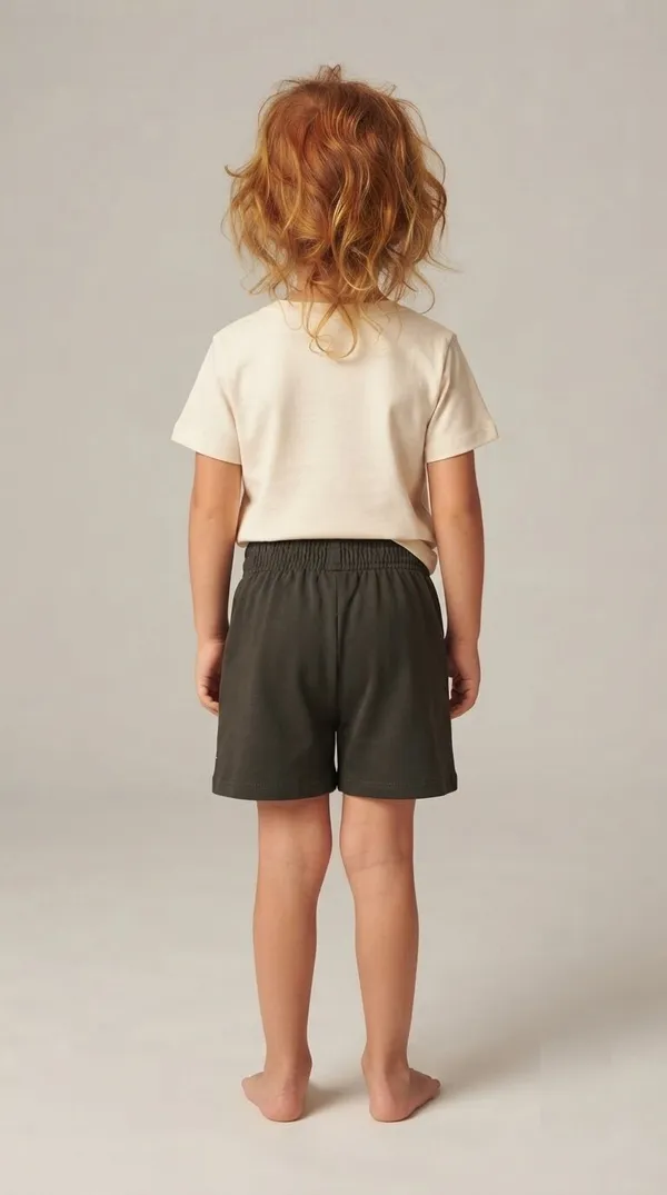 Olive_Green_Elastic_Waist_Casual_Shorts_for_Girls