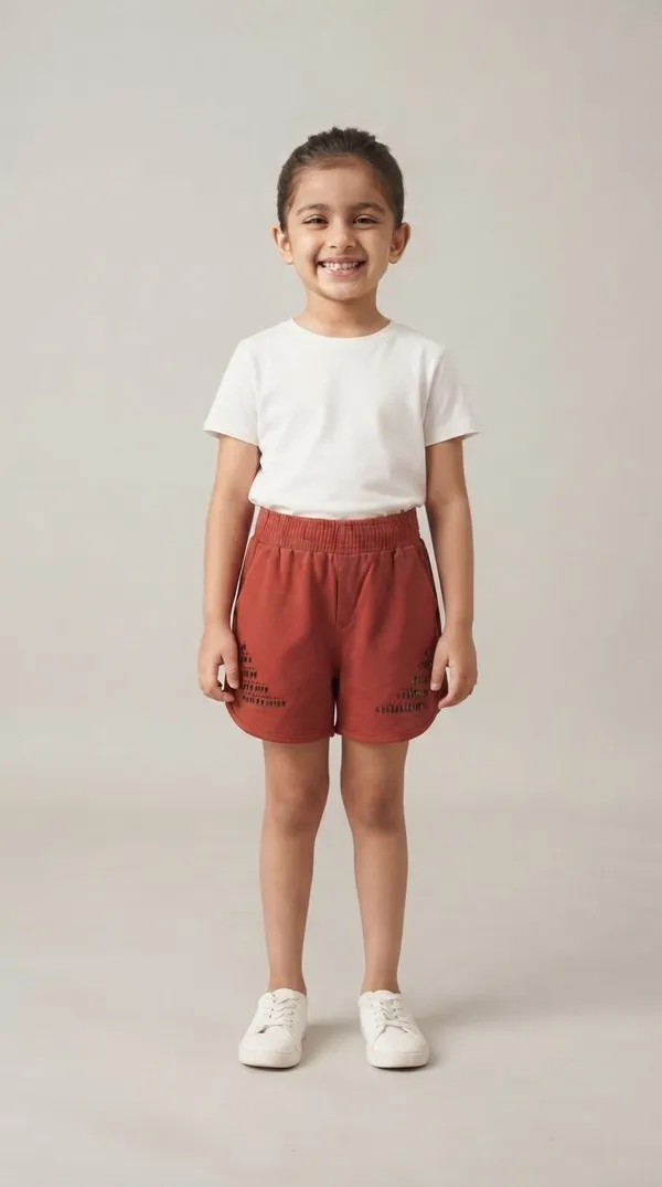 Rust_Elasticated_Shorts_for_Girls