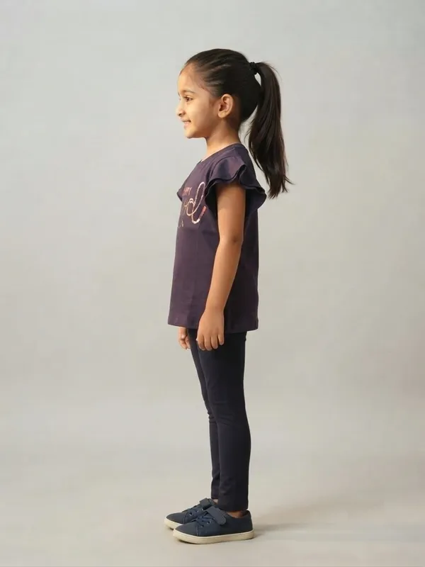 Purple_Ruffle_Sleeve_Top_And_Black_Leggings_Set_For_Girls