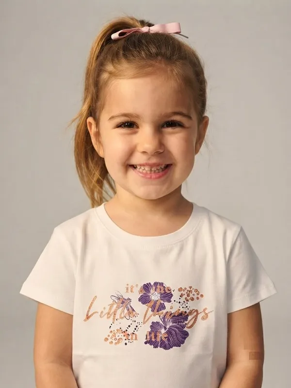 White_Floral_Graphic_Print_T-Shirt_for_Girls