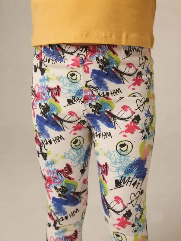 Yellow_Printed__Leggings__For_Girls