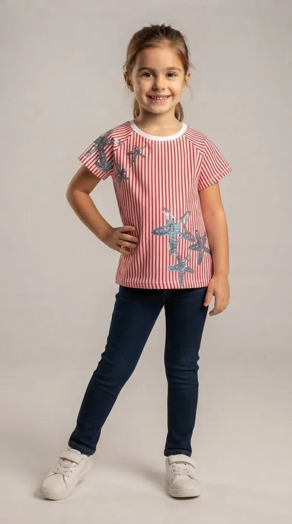 Red_Striped_Short_Sleeve_Top_for_Girls