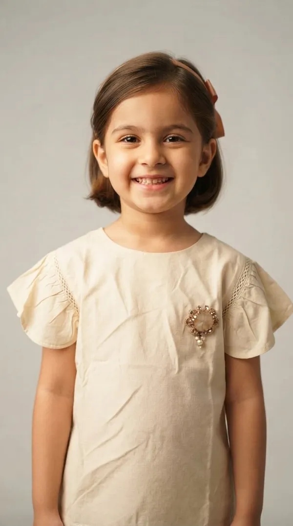 Cream_Flutter_Sleeve_Top__For_Girls