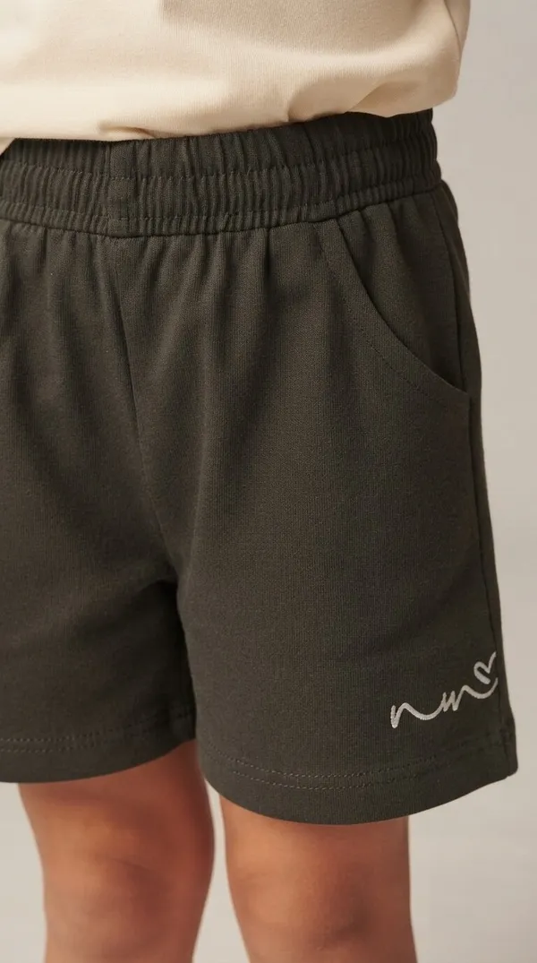 Olive_Green_Elastic_Waist_Casual_Shorts_for_Girls