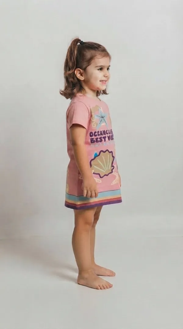 Pink_Printed_Short_Sleeve_Dress_for_Girls