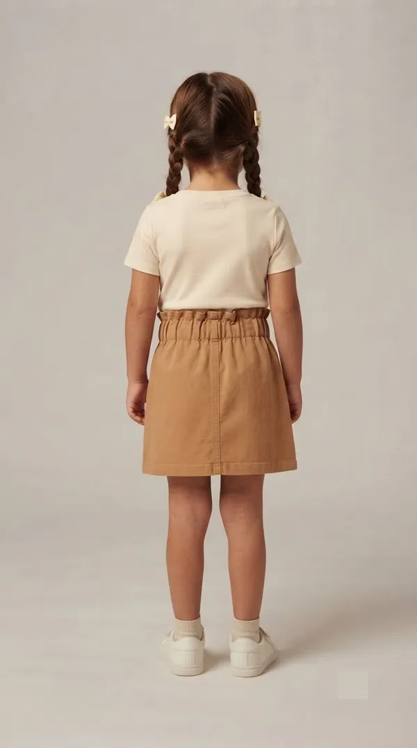 Tan_Casual_Skirt_Set_for_Girls