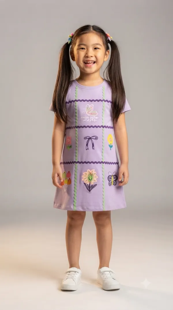 Lavender_Short_Sleeve_A-Line_Dress_for_Girls