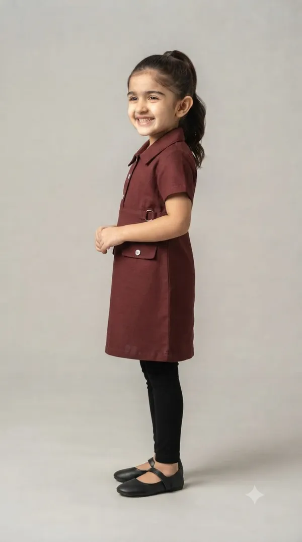 Maroon_Collared_A-Line_Dress_for_Girls