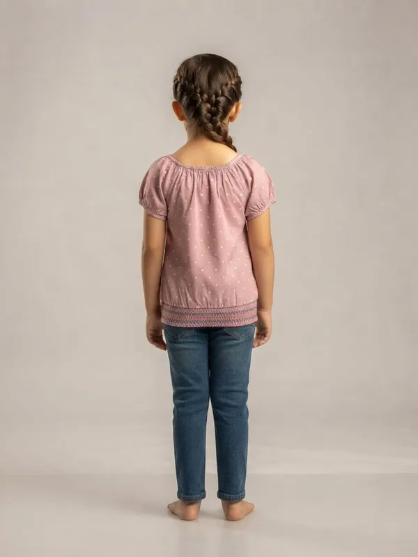 Pink_Dotted_Short_Sleeve_Top_for_Girls