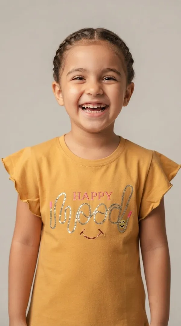 Mustard_Graphic_Frill_Sleeve_T-Shirt_for_Girls