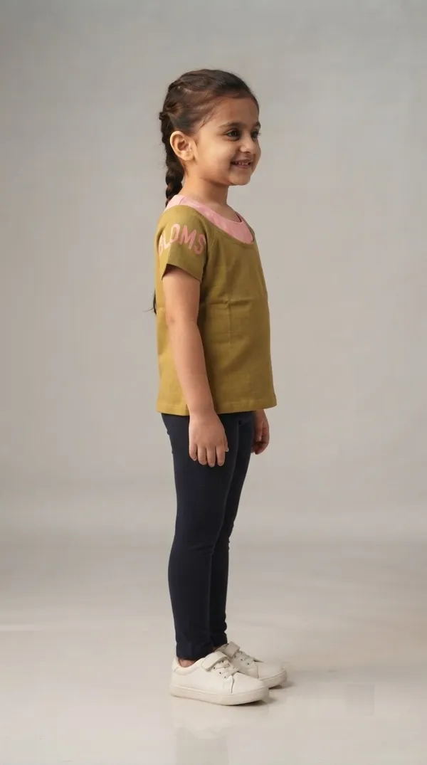 Olive_Green_Graphic_Short_Sleeve_Top_for_Girls